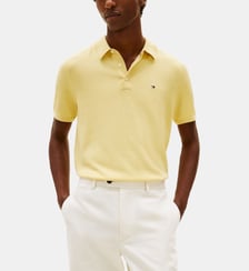 Polo droit signature en maille de coton Tommy Hilfiger