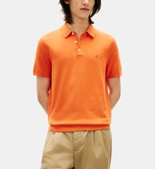 Polo droit signature en maille de coton  Tommy Hilfiger