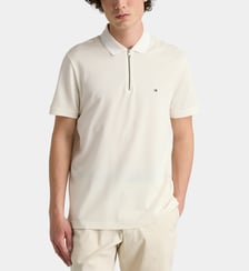 Polo droit zippé en coton mercerisé piqué Tommy Hilfiger