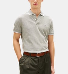 Polo droit flag coton et lin chinés Tommy Hilfiger