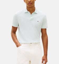 Polo droit flag coton et lin chinés Tommy Hilfiger