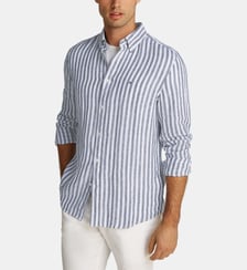 Chemise droite en lin à rayures Tommy Hilfiger