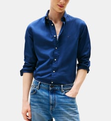 Chemise droite popeline de coton Tommy Hilfiger