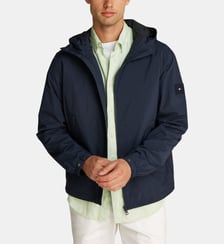 Blouson court droit zippé nylon capuche Tommy Hilfiger