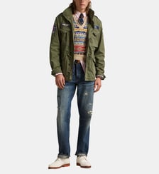 Parka droite à capuche avec écussons Polo Ralph Lauren