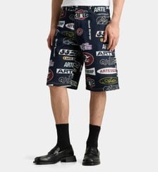 Bermuda imprimé coton denim Arte