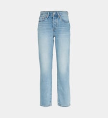 Jean 501 cropped straight coton denim Levi's