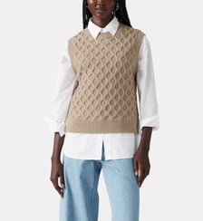 Pull sans manches maille câble en coton mélangé Levi's