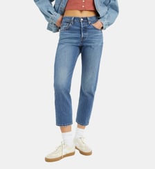 Jean 501 crop droit coton délavé Levi's