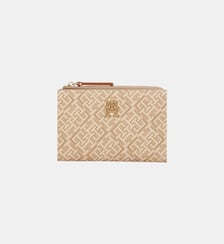 Portefeuille en cuir toile monogrammée Tommy Hilfiger