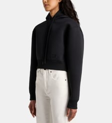Hoodie cropped monogramme coton effet néoprène  Victoria Beckham