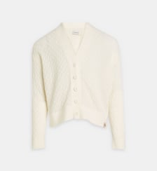 Cardigan droit coton ajouré col V Calvin Klein