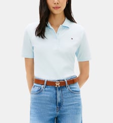 Polo droit 1985 coton piqué stretch à rayures Tommy Hilfiger