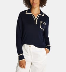 Pull droit liserés contrastants Tommy Hilfiger