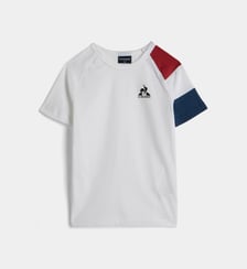 T-shirt droit tricolore en coton mixte Le Coq Sportif