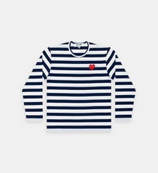 T-shirt droit coton rayé manches longues Comme des Garçons PLAY