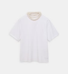 T-shirt droit à collier de perles en jersey de coton Carven