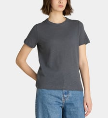 T-shirt droit en jersey coton et lin Calvin Klein