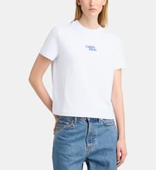 T-shirt droit court signature en coton  Calvin Klein