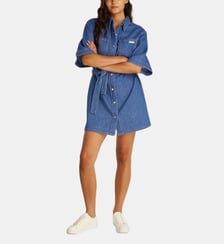 Robe chemise droite courte denim Calvin Klein