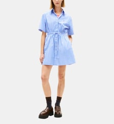 Robe chemise courte cintrée évasée coton à rayures Tommy Hilfiger