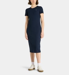 Robe midi ajustée maille côtelée  Tommy Hilfiger