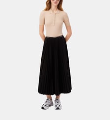 Jupe midi plissée taille signature  Lacoste