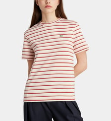 T-shirt rayé signature en coton bio Lacoste