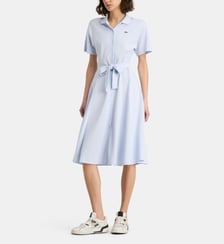 Robe polo mi longue Babydoll coton piqué Lacoste