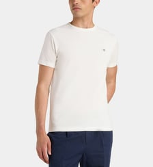 T-shirt droit signature en coton piqué Gant