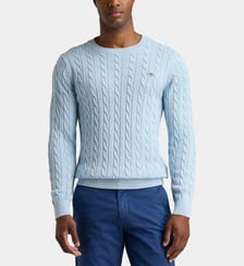 Pull cintré logo et signature en coton Gant
