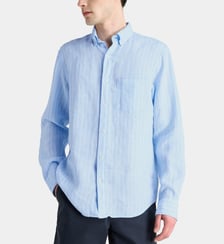 Chemise droite rayée en lin Gant