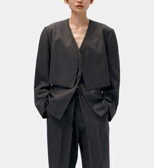 Veste courte de tailleur en laine mélangée Low Classic