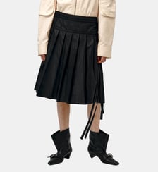 Jupe midi plissée en nylon Low Classic