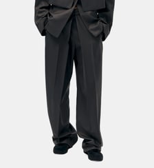 Pantalon de tailleur ample en laine mélangée Low Classic