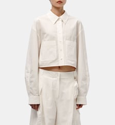 Chemise crop en coton Low Classic