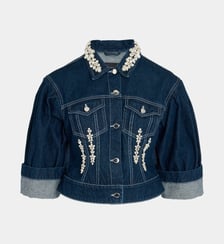 Veste jean courte strass  Simone Rocha