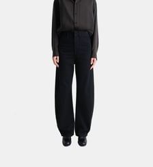 Jean large taille haute en coton denim Lemaire
