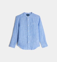 Chemise rayée col mao en lin Polo Ralph Lauren