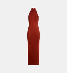 Robe tricot longue ajustée Moruga Tortuga col tortue La Galpa