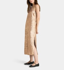 Robe droite longue Divine lurex Galeries Lafayette