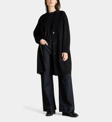 Manteau Claudel B ample mi-long en laine recyclée Galeries Lafayette