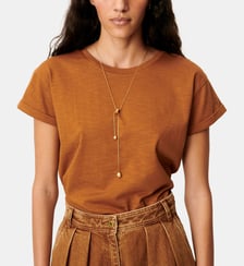 T-shirt Albano manches roulottées coton mélangé Sessùn