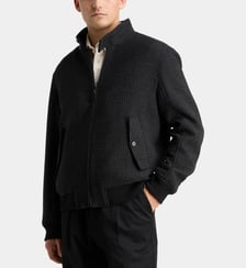 Blouson Rariwool carreaux court en laine recyclée Galeries Lafayette