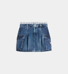 Jupe cargo à pinces en denim Guess