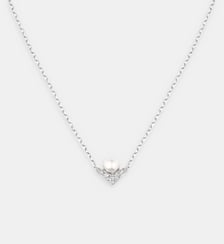 Chaine en or blanc avec pendentif perle et diamants Chaumet