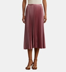 Jupe mi-longue plissée Suzu en satin Lauren Ralph Lauren