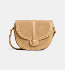 Sac à main Apollina Clous demi lune en cuir et daim Galeries Lafayette