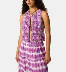 Veste ajustée Opera motif flowers courte en coton Petite Mendigote