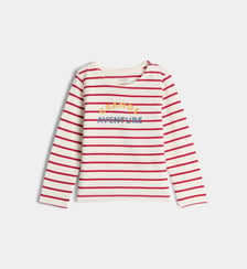 T-shirt Lenzou rayé droit en coton bio Cadet Rousselle